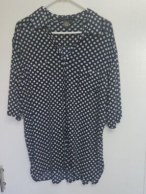 Relaxed Navy Floral Button-Down Shirt - XL